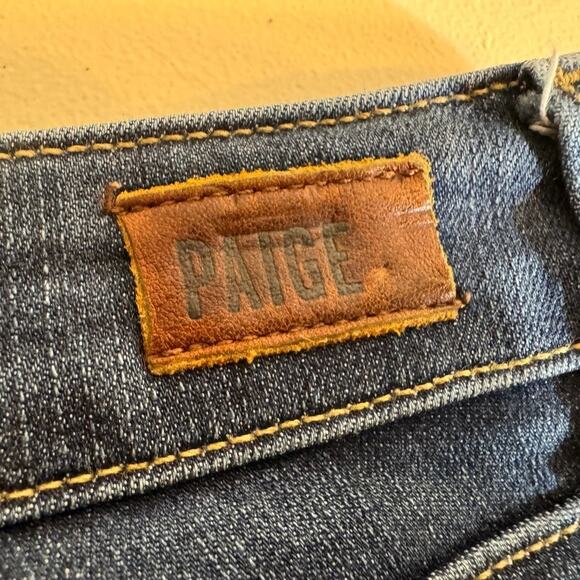 Paige womens jeans Verdugo ankle blue stretch denim cuffed raw hem Sz 27 US 4 - Picture 6 of 9